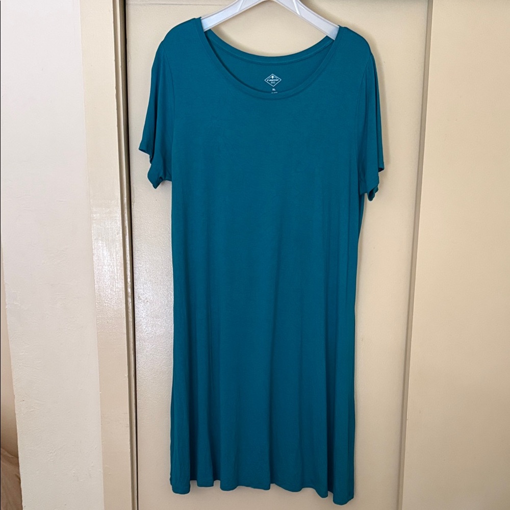 St. John's Bay Teal Scoop Neck Tunic Top
